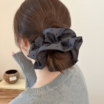 Seoul Pleated Dot Scrunchie